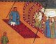 China: A Xiongnu noble seated on an oriental carpet, Lady Wenji and his child seated inside a tent. Detail from a 14th century scroll painting based on a 10th-11th century Song Dynasty original
