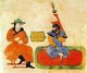 Mongolia / Iran / Persia: Bartan-Bahadur and Sunigil-Fudjin, the grandparents of Genghis Khan. Ilkhanid miniature, c. early 14th century